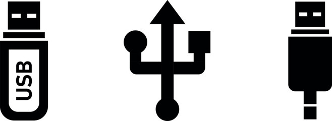 Obraz premium USB vector icons, collection of usb icon for web. 