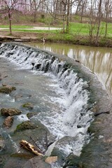A close view of the flowing waterfall.
