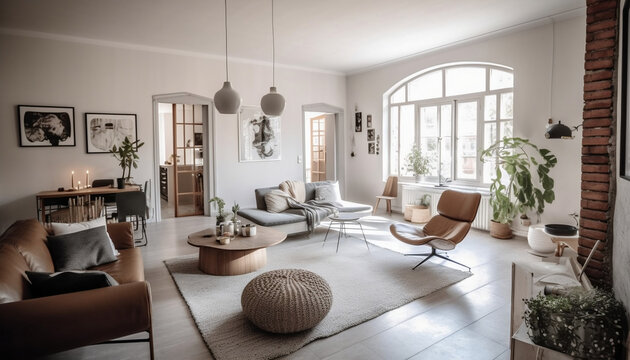 Salon interieur style scandinave