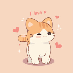 cute orange cat . love you