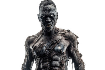 Fototapeta premium zombie in detailed view created with Generative AI technology