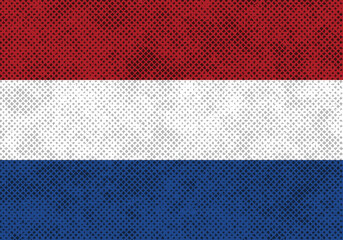 Netherlands  flag with rough and bumpy dotted textured