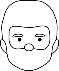 Line style old man with colored drawing icon