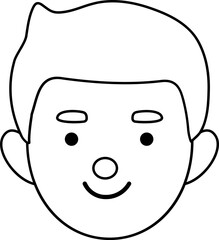 Line style boy with colored drawing icon