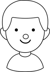 Obraz na płótnie Canvas Line style boy with colored drawing icon