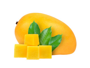 mango with leaf on transparent png