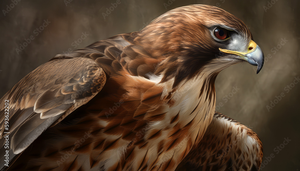 Aufkleber closeup of a hawk by generative ai