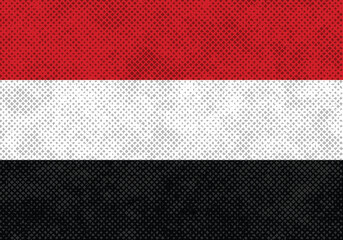 Country Yemen flag with rough and bristly dotted textured