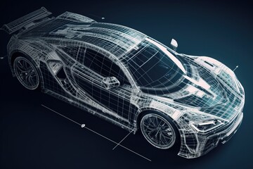 Fototapeta premium Sports car blueprint