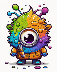 colorful monster cartoon. Created with AI tools.