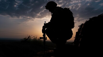 American Soldier on Independence Day. Generative AI