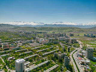 Aerial view of Bishkek city Kyrgyzstan