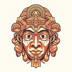 Naklejka premium Artistic illustration of a tribe face by generative ai