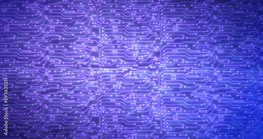 Poster abstract background of blue computer circuit boards digital hi-tech futuristic of lines and dots