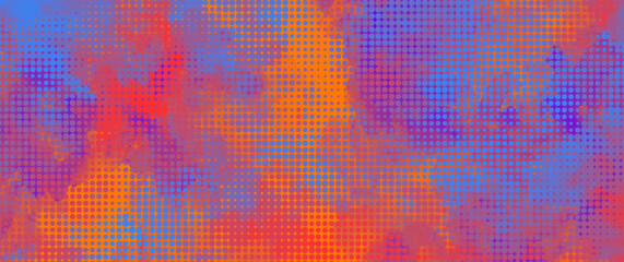 Abstract colorful vector web background with bright colors splashes and halftone effect for cover design, poster, cover, banner, flyer and cards. Multicolor futuristic texture illustration.