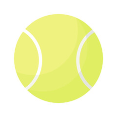 Cartoon style yellow tennis ball.