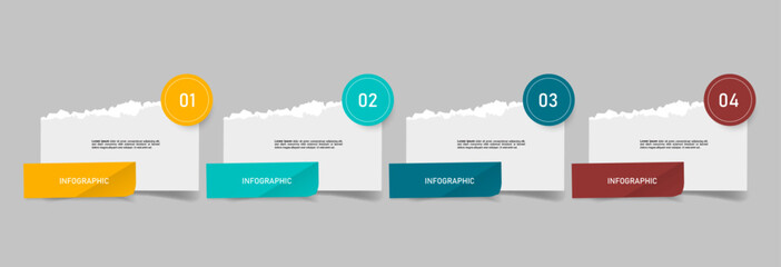 Business Infographic with note paper design vector.