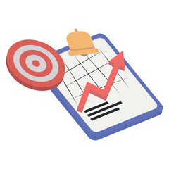 Project task management and effective time planning tools. Project development icon. 3d vector illustration. Work organizer, daily plan. Project manager tool, business, productivity online platform