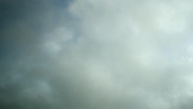 Gray overcast sky covered with clouds, accelerated video timelapse. The sky is like a background.