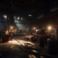 interior factory low light