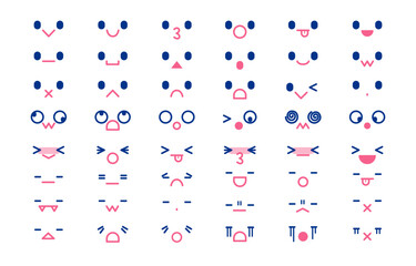 Cartoon vector illustration emotion face of human. Facial expression of human for game