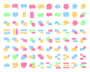 Speech balloons set, flat style vector illustration
