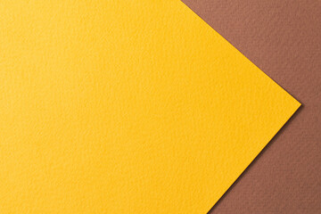 Rough kraft paper background, paper texture brown yellow colors. Mockup with copy space for text