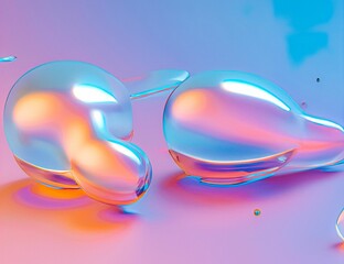 3d rendering of different abstract shiny objects.