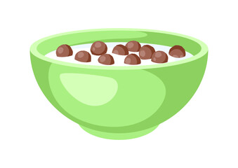 Breakfast cereal in bowl. Image of healthy food.