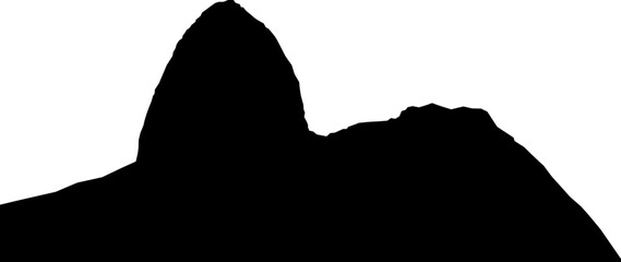 brazil sugarloaf mountain silhouette vector - obrazy, fototapety, plakaty