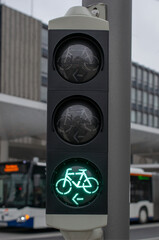 Bicycle traffic light in Germany. Bielefeld