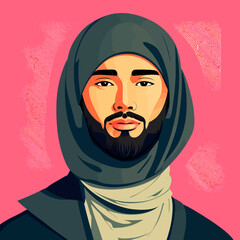 image muslim man culture traditional illustration