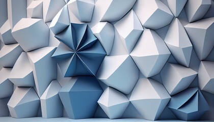 Beautiful futuristic Geometric Blue White background Ai generated image