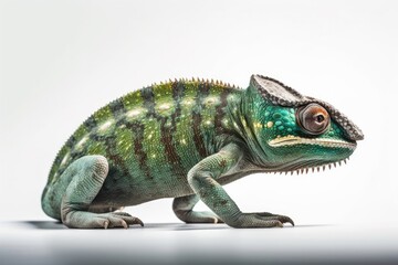 Chameleon isolated on White Background Generative Ai