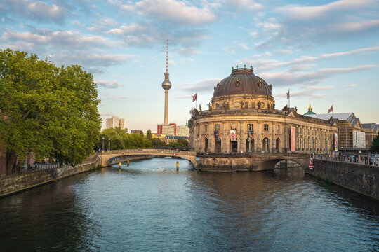 Bode Museum and Spree River with TV Tower on background - Berlin, Germany