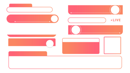 柔らかなイメージのニューステロップ素材セット（背景透明）