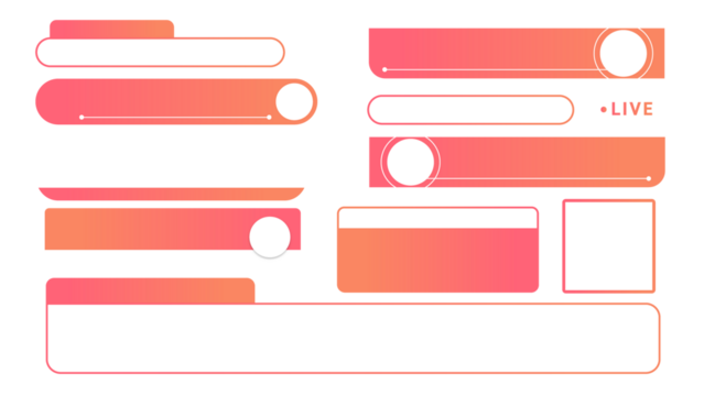 柔らかなイメージのニューステロップ素材セット（背景透明）