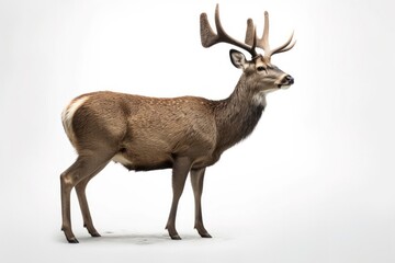 Deer isolated on White Background Generative Ai