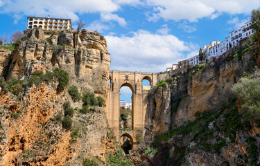 Stunning view of the famous New Bridge of Ronda, Andalusia, Spain
