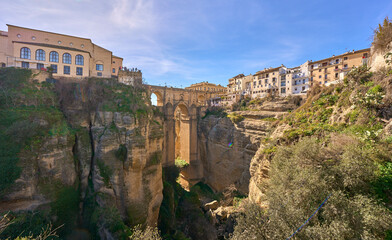 Stunning view of the famous New Bridge of Ronda, Andalusia, Spain
