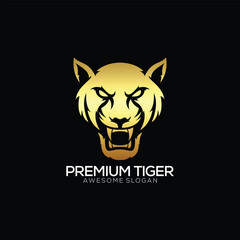 Fototapeta na wymiar premium tiger head logo design luxury gradient color