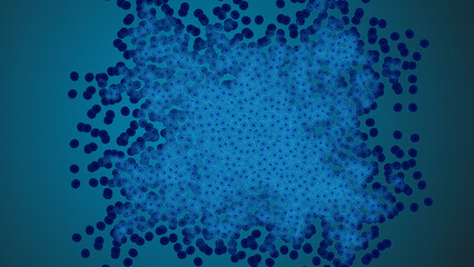 Cluster of Blue Color Biology Cells, Illustration