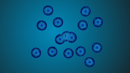 Illustration of Multiple Blue Color Biology Cells
