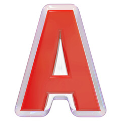 3d letter A red font render