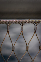 close up of a grid fence