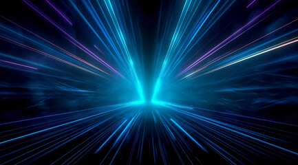 Obraz premium Blue Digital cyberspace and digital data network connections concept. digital abstract background. Generative AI