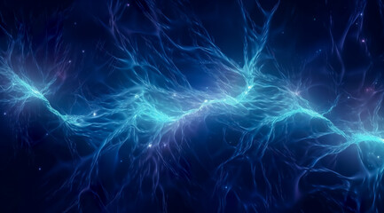 Blue Digital cyberspace and digital data network connections concept. digital abstract background. Generative AI