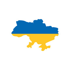 Obraz premium Map of Ukraine Hand Drawn Vector Illustration. National Flag Colors on Isolated White Background. No War.