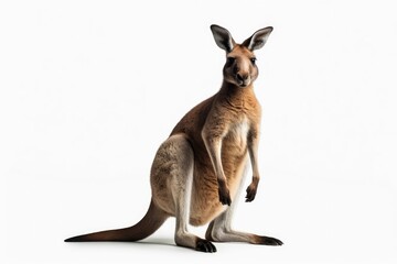 Kangaroo isolated on White Background Generative Ai