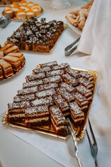 Vertical shot of the tray full of cakes